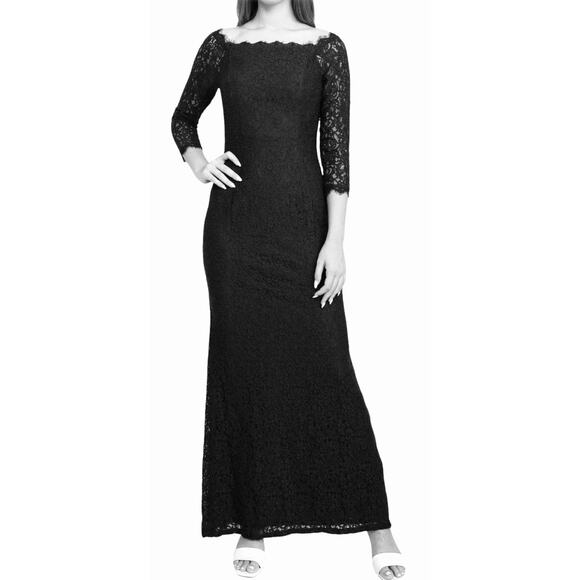 Adrianna Papell Lace Maxi Dress Purple 14 Petite Shortened Wedding Guest Formal - Picture 3 of 13